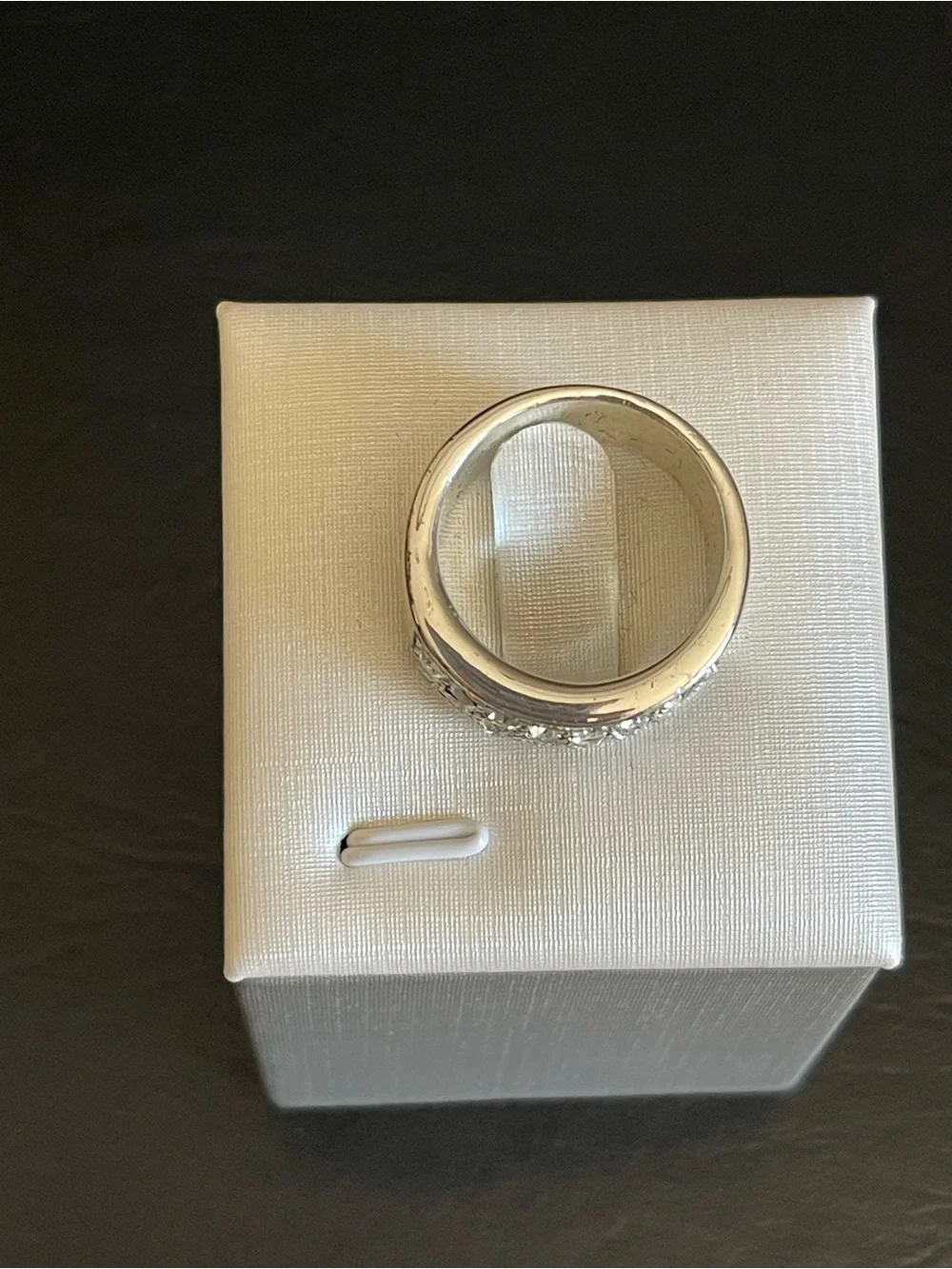 Guess Crystal Pave Silver-Tone Women's Ring